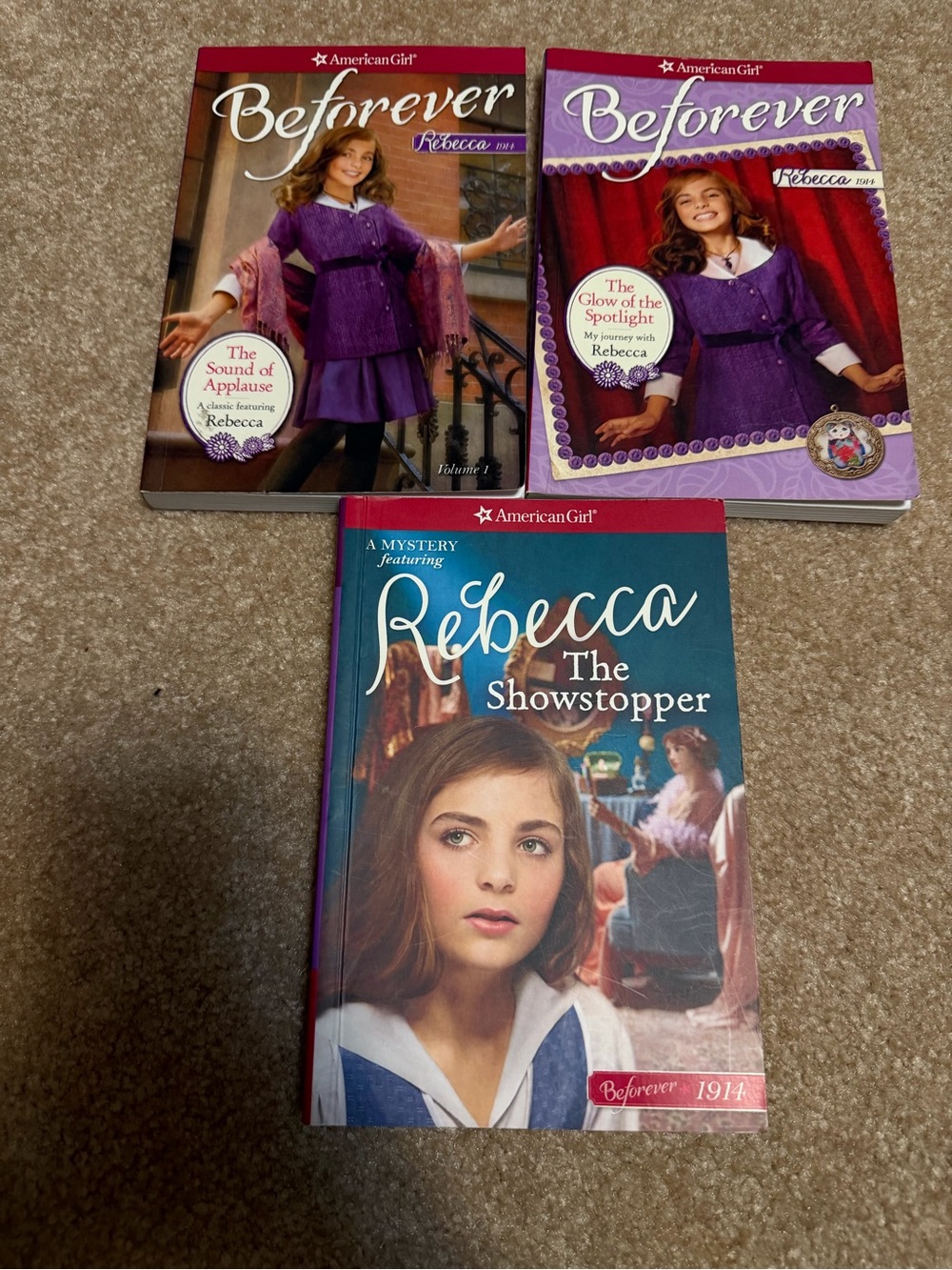 Lot of 3 Beforever American Girl historical pay books from the Rebecca Rubin